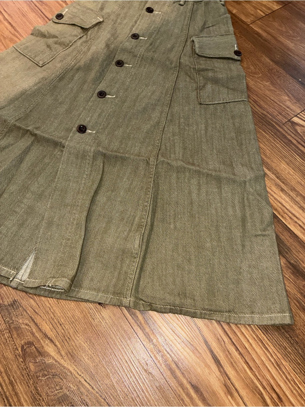 RRL Olive Slub-Denim Skirt - Picture 8 of 16